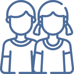 Line drawing of two faceless people, one with short hair and the other with pigtails, standing side by side, symbolizing the bond often seen in Specialised Substitute Residential Care (SSRC) environments.